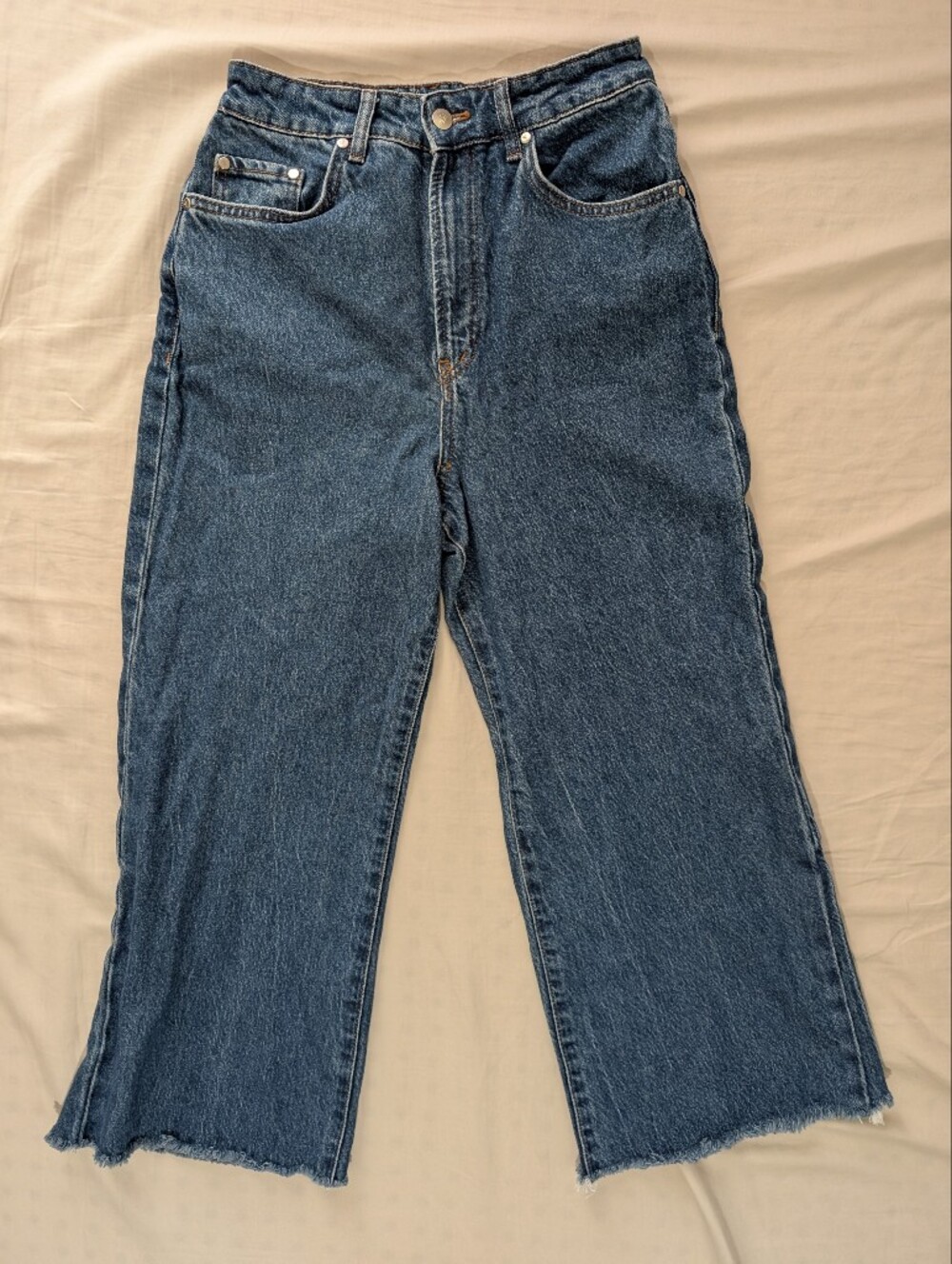 EUC Pilcro Anthropologies High Rise Wide Leg Medium Wash Jeans, Size 29 Petite